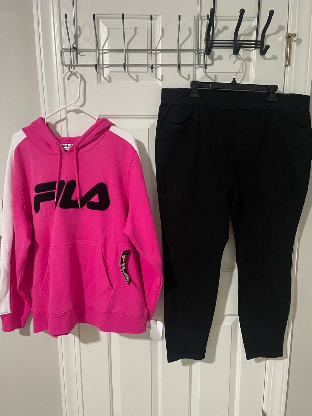 Fila 3x Hot Pink Hoodie with Black jeans 26w